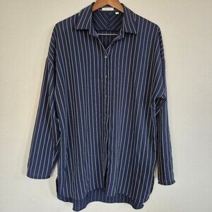 Babaton Aritzia Kearney Oversized Long Sleeved Striped Button Up Shirt L
